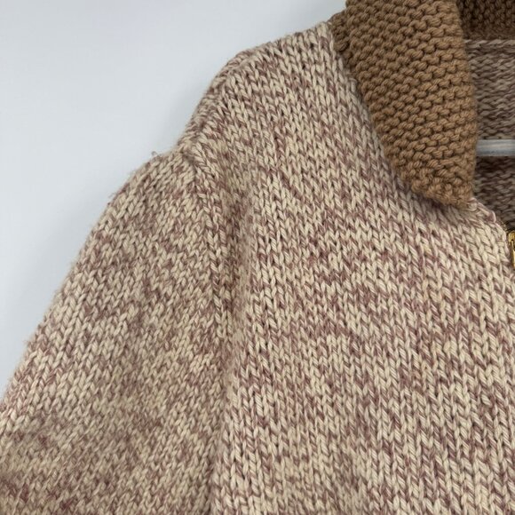 Vintage 1970s Cowichan Zip-up Sweater Jacket Casual Sporty Knit Cardigan Retro A - Picture 3 of 12